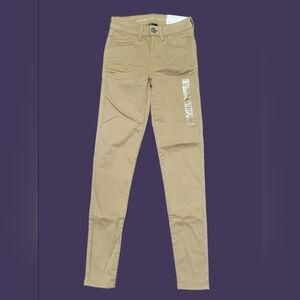 American Eagle Women's Jeggings Size 23 Inseam 29" Super Stretch Tan Low Rise